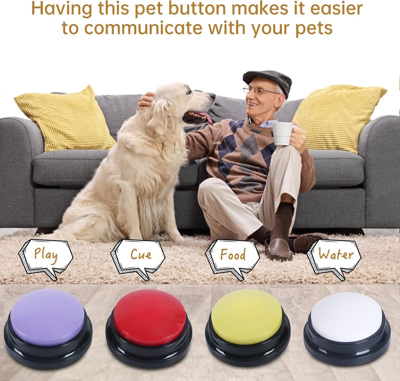 PELTEFLU Voice Recording Button, 30 Second Record Button for Dog Pet Interactivity, Gift for Friend, Family,10 Color Have Coffee and White - Image 3